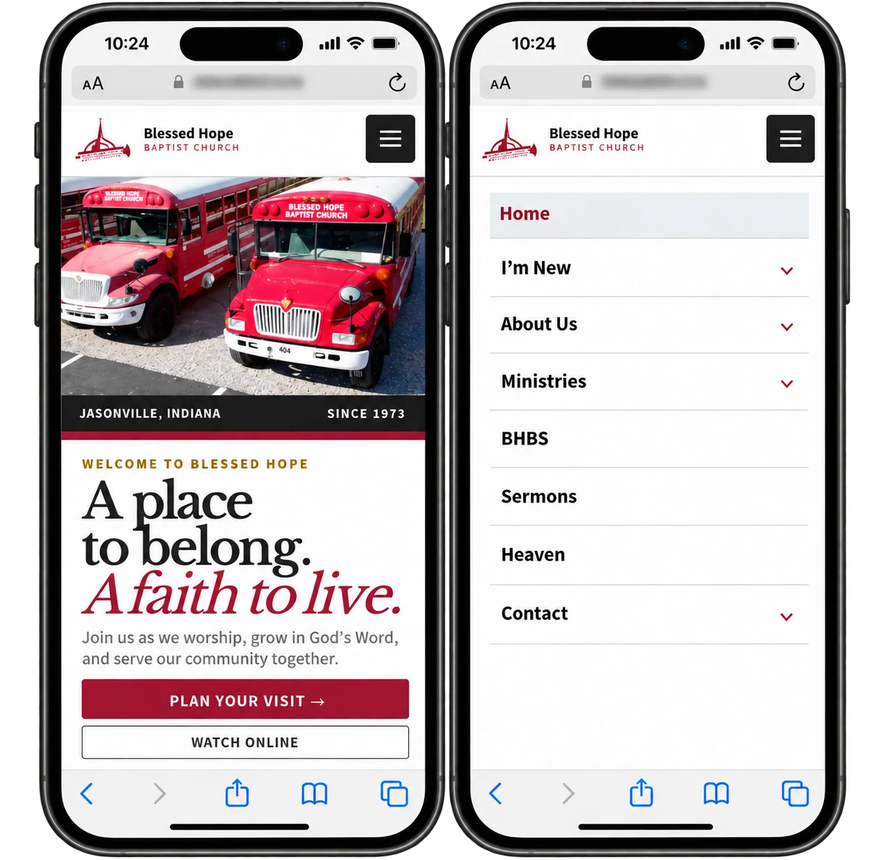 Redesigned website layouts made for mobile screens